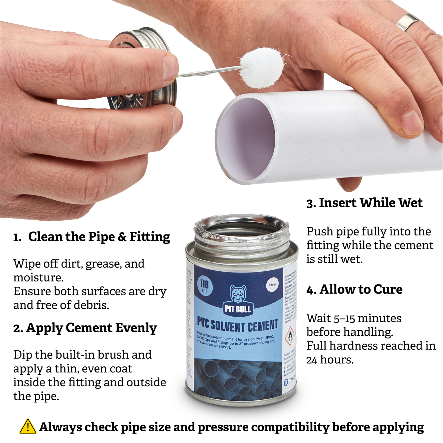 Pitbull PVC Solvent Cement 237ml Pit Bull - Feature Detail