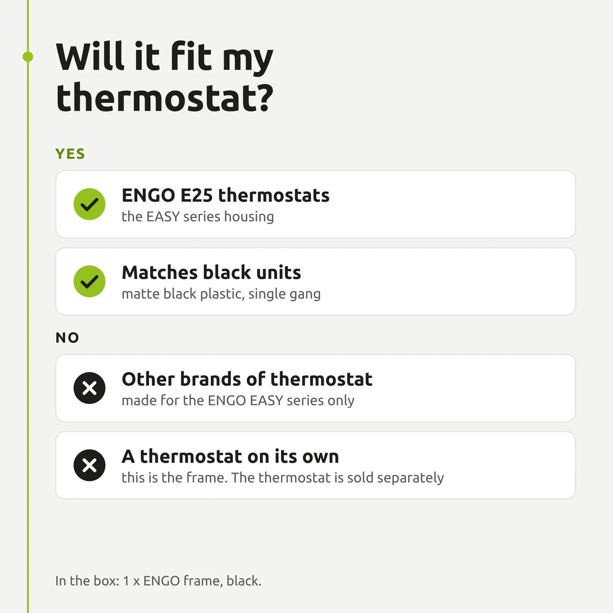 Will the ENGO EBEZELB fit? Yes for ENGO E25 thermostats