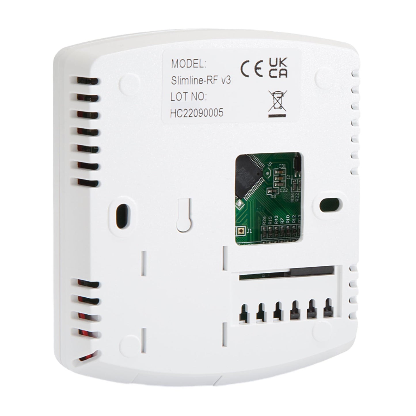 Heatmiser Slimline RF V3 Wireless Programmable Thermostat Heatmiser - Close Up Detail