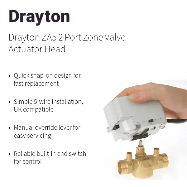 NO - Drayton ZA5 2 Port Actuator Head 27650 Drayton