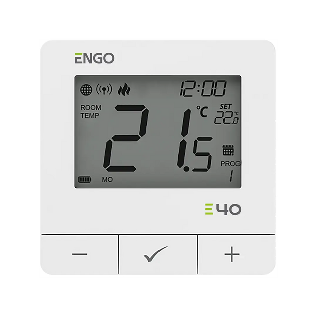 ENGO E40 Zigbee programmable room thermostat, part of the ENGO heating controls range