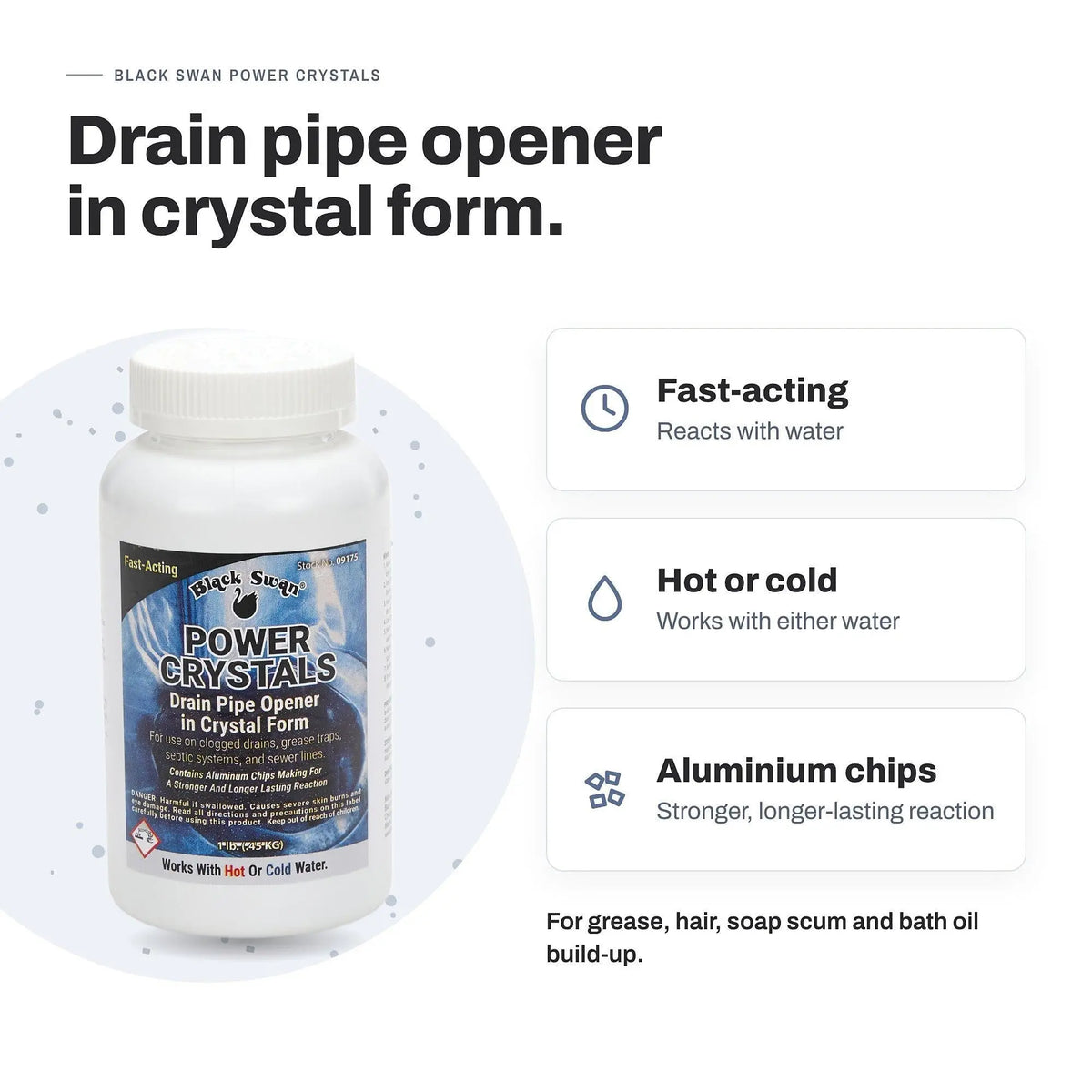 LavaTap Drain Unblocker Crystals, 4 x 1lb Tubs, Fast Acting Drain Opener LavaTap