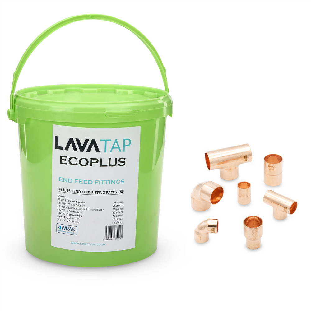 LavaTap EcoPlus Copper End Feed Fittings Bucket 180 Pieces LavaTap