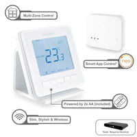Heatmiser Neo Air Bundle V3 Smart Wireless Programmable Room Thermostat with RF Switch Receiver and neoAir Stand - Glacier White - Use with Heatmiser Neohub Gen 2 (Not included)