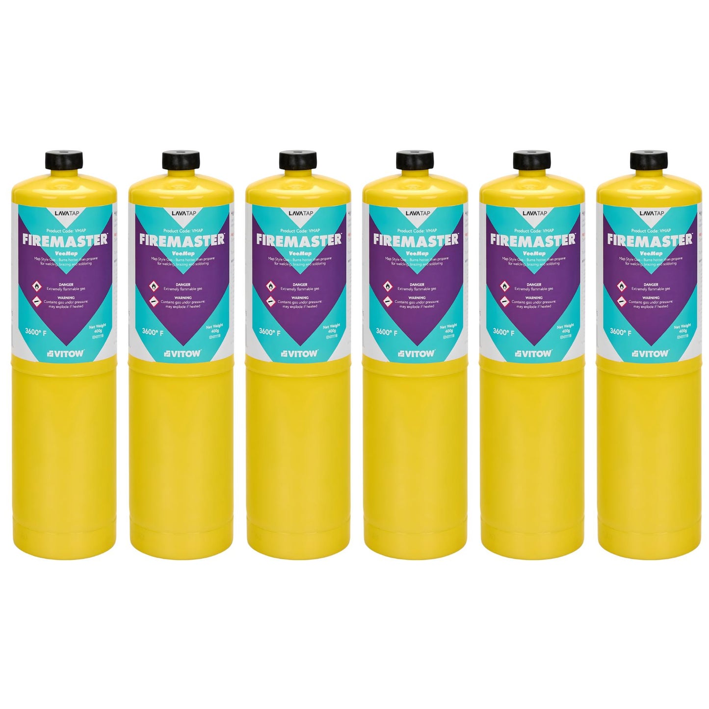 Firemaster Mapp Gas 400g Cylinder x 6 Firemaster