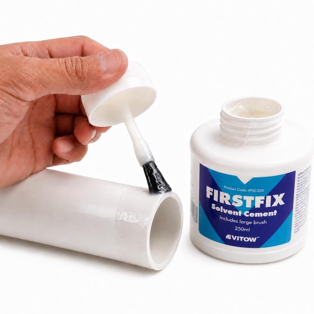 Mark Vitow FirstFix Solvent Cement 250 ml PVC Pipe Glue for Solvent Weld Waste Pipe Fittings