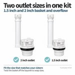 NO - FlushDaddy NP254 Dual Flush Drop Valve 1.5" & 2" WRAS Cistern Replacement FlushDaddy