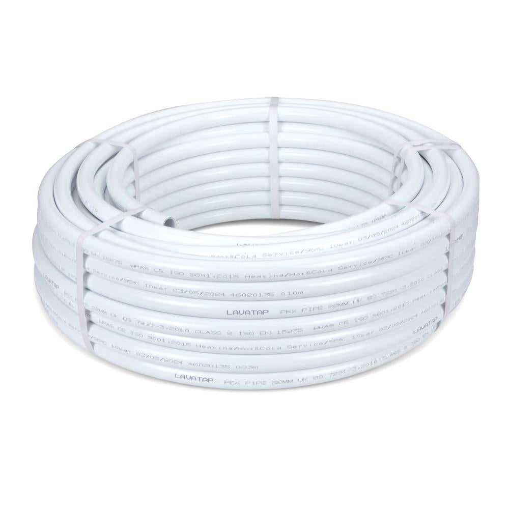 LavaTap 22mm PEX barrier pipe, white, 50m coil