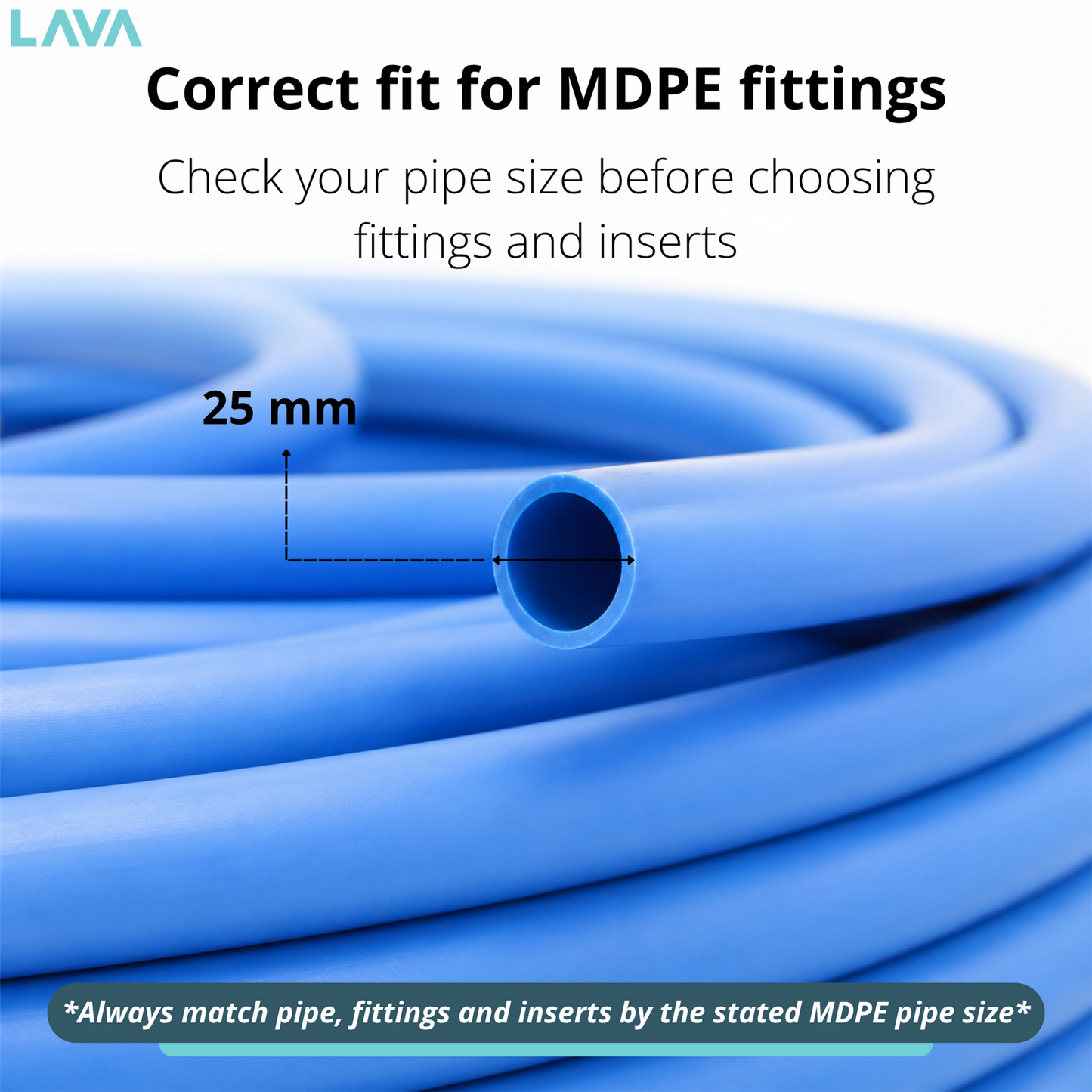 LavaTap 25mm MDPE Pipe Blue 100m Roll LavaTap