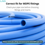 LavaTap 25mm MDPE Pipe Blue 100m Roll LavaTap