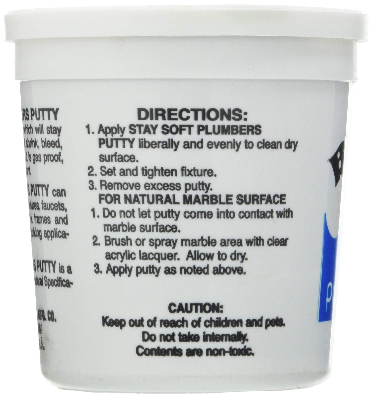 Black Swan Stay Soft Plumbers Putty 28 oz Black Swan - Close Up Detail