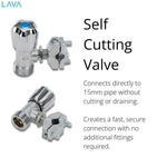 Self Cutting Washing Machine Valve 15mm x 3/4 Inch (10 Pack) LavaPlumb