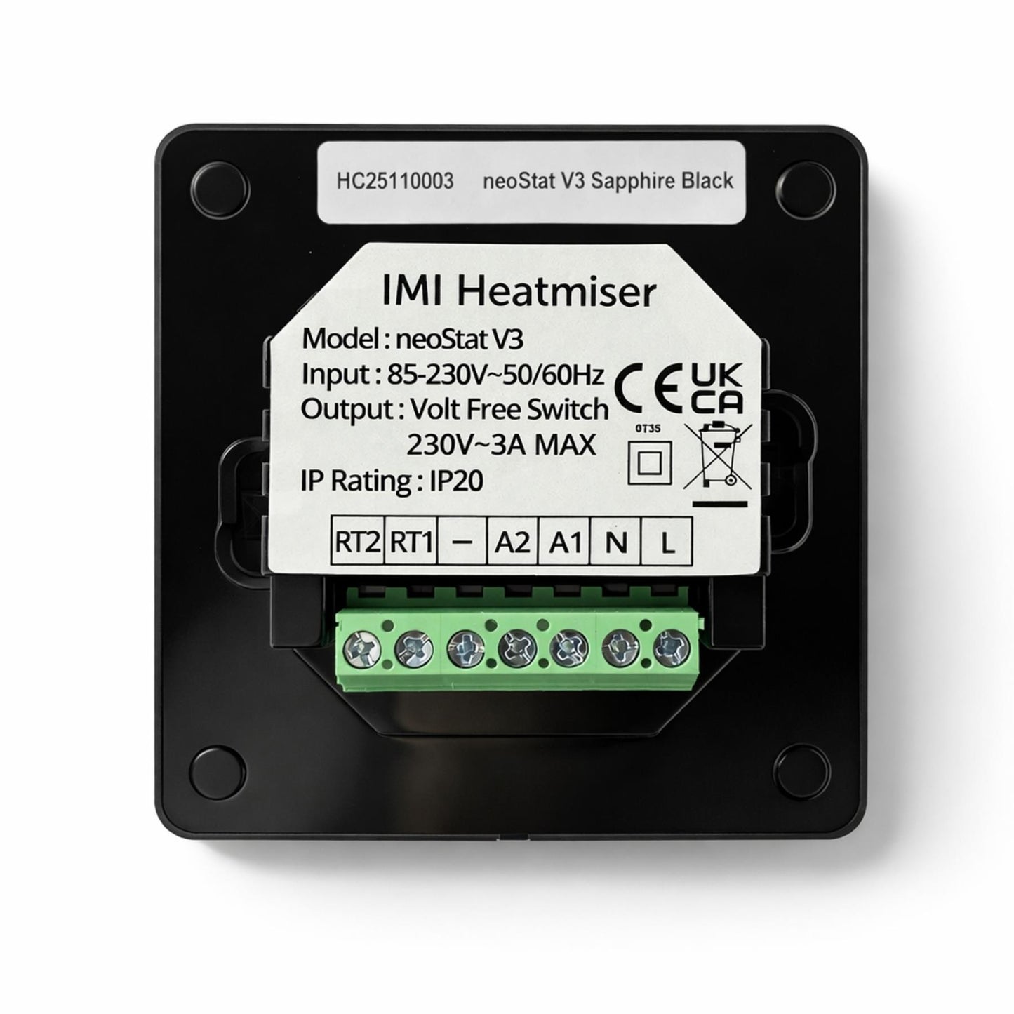 Heatmiser NeoStat V3 Programmable Wired Thermostat  (Saphire Black) Heatmiser - In Use
