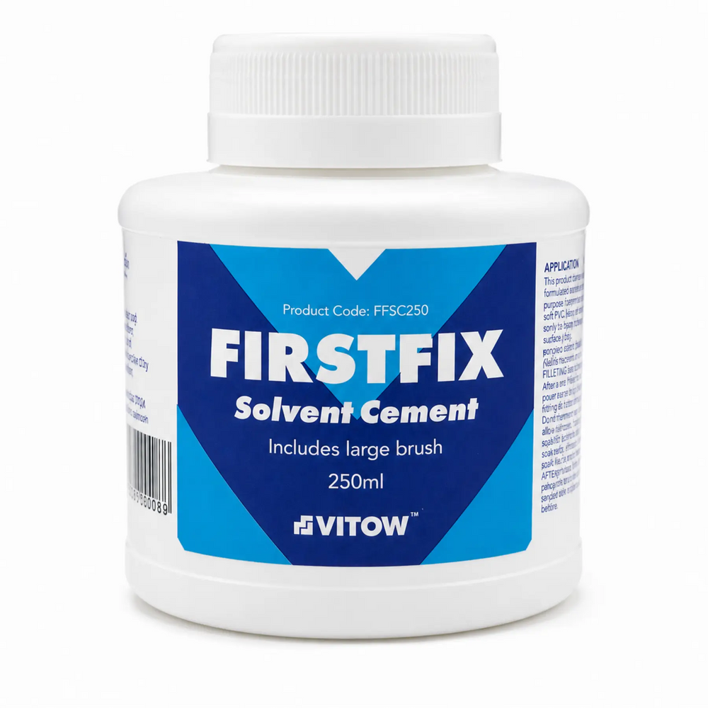 Mark Vitow FirstFix Solvent Cement 250 ml PVC Pipe Glue for Solvent Weld Waste Pipe Fittings Mark Vitow