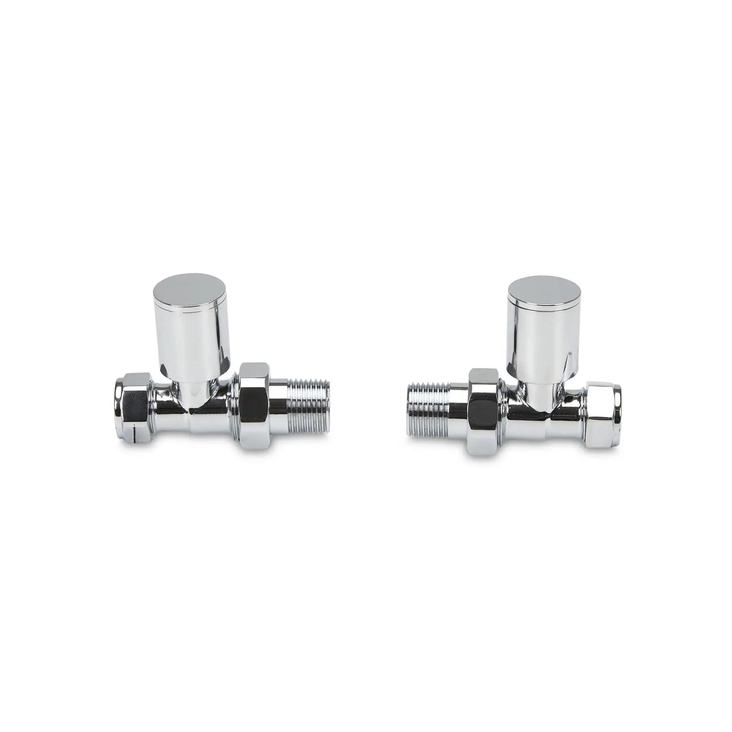 LavaTherm Straight Chrome Radiator Valves Pair 15mm