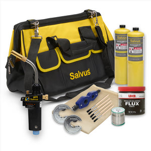 Professional Plumbers Soldering Kit with BlowTorch Mapp Gas and Tool Bag