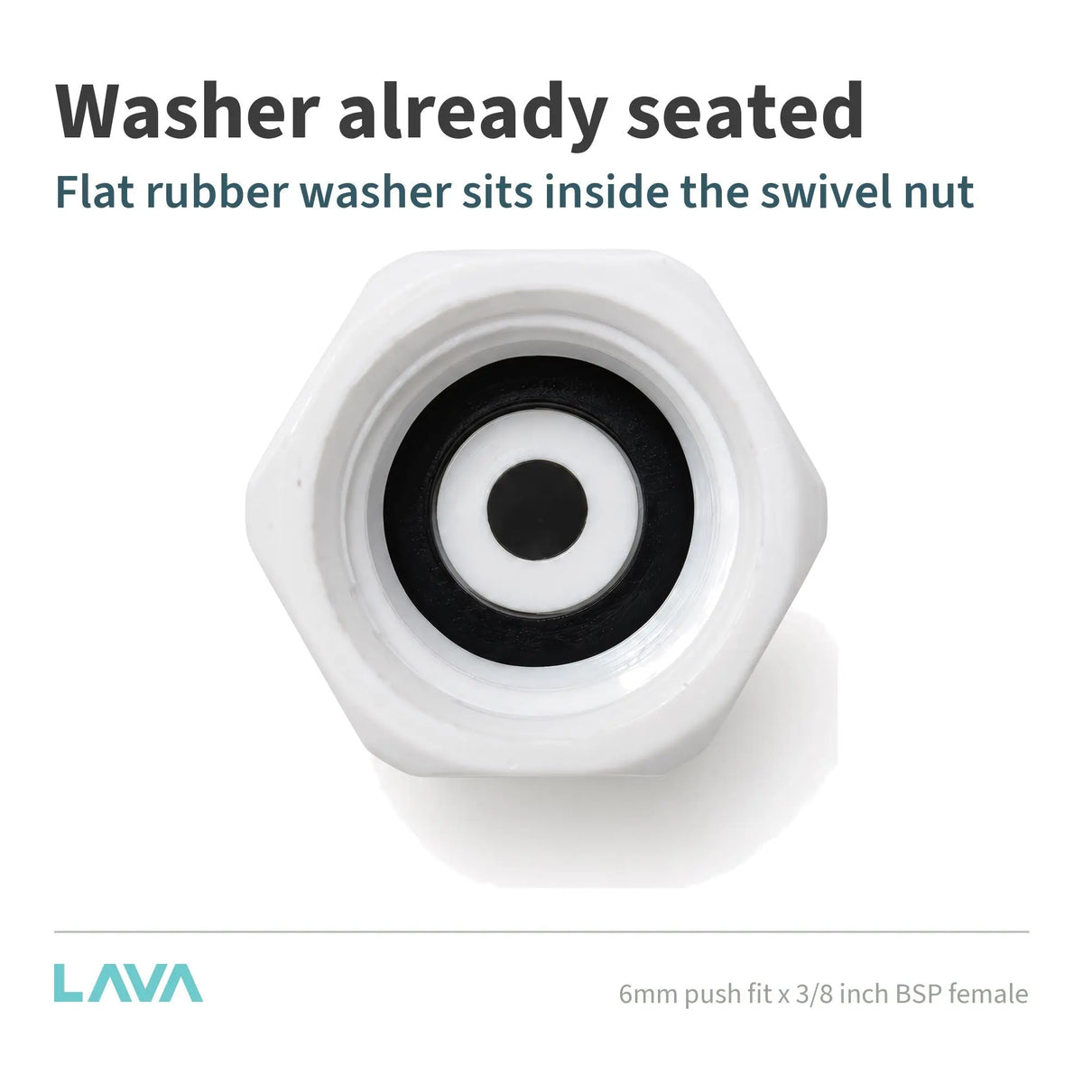 6mm Push Fit x 3/8 BSP Female Boiling Water Tank Adaptor LavaTap