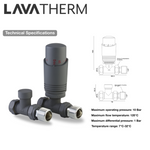 LavaTherm TRV Anthracite Thermostatic Radiator Valve - Straight LavaTherm - Side Profile