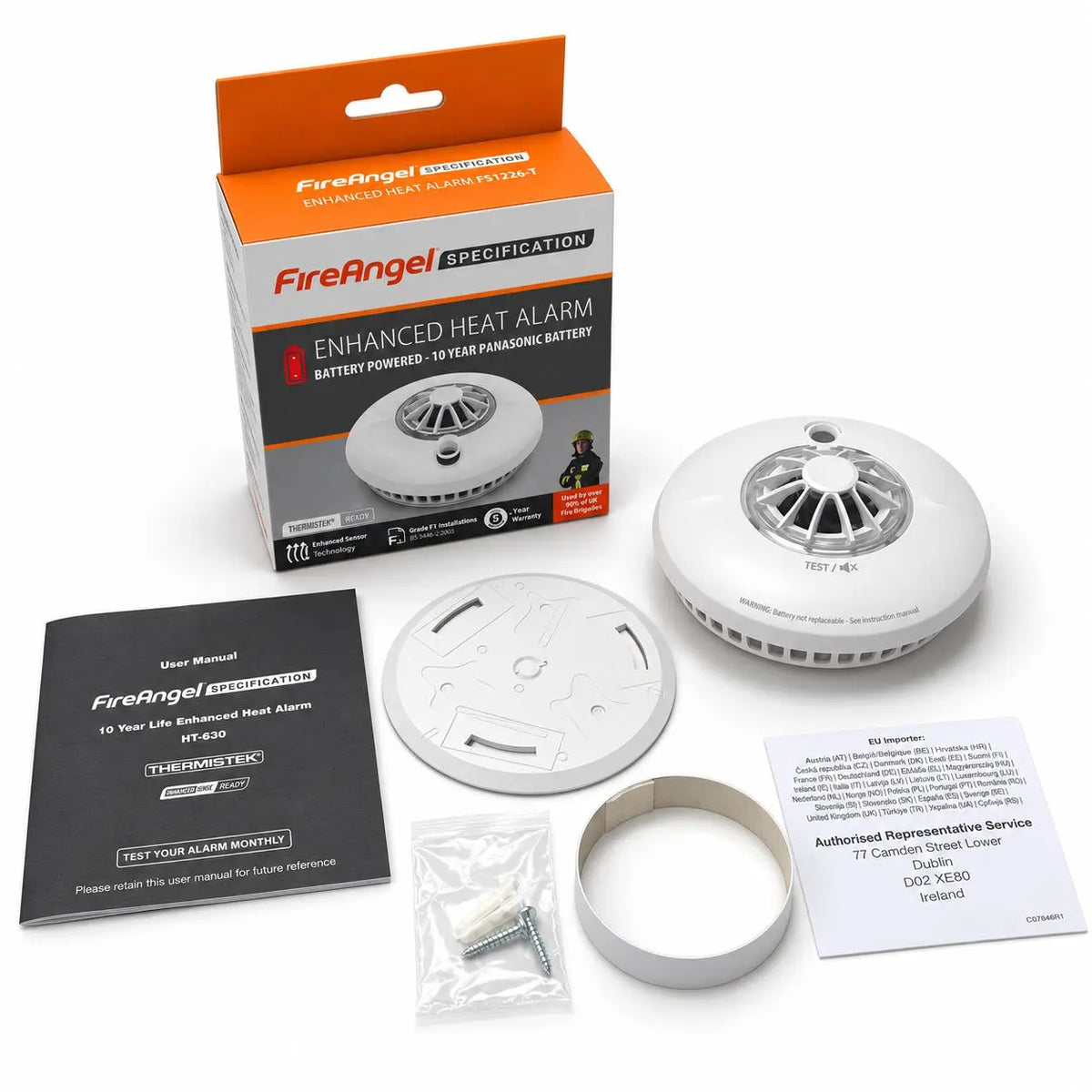 FireAngel FS1226-T Enhanced Heat Alarm - 10 Year Sealed Battery - Smart RF Ready FireAngel