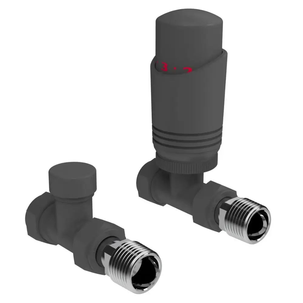LavaTherm TRV Anthracite Thermostatic Radiator Valve - Straight