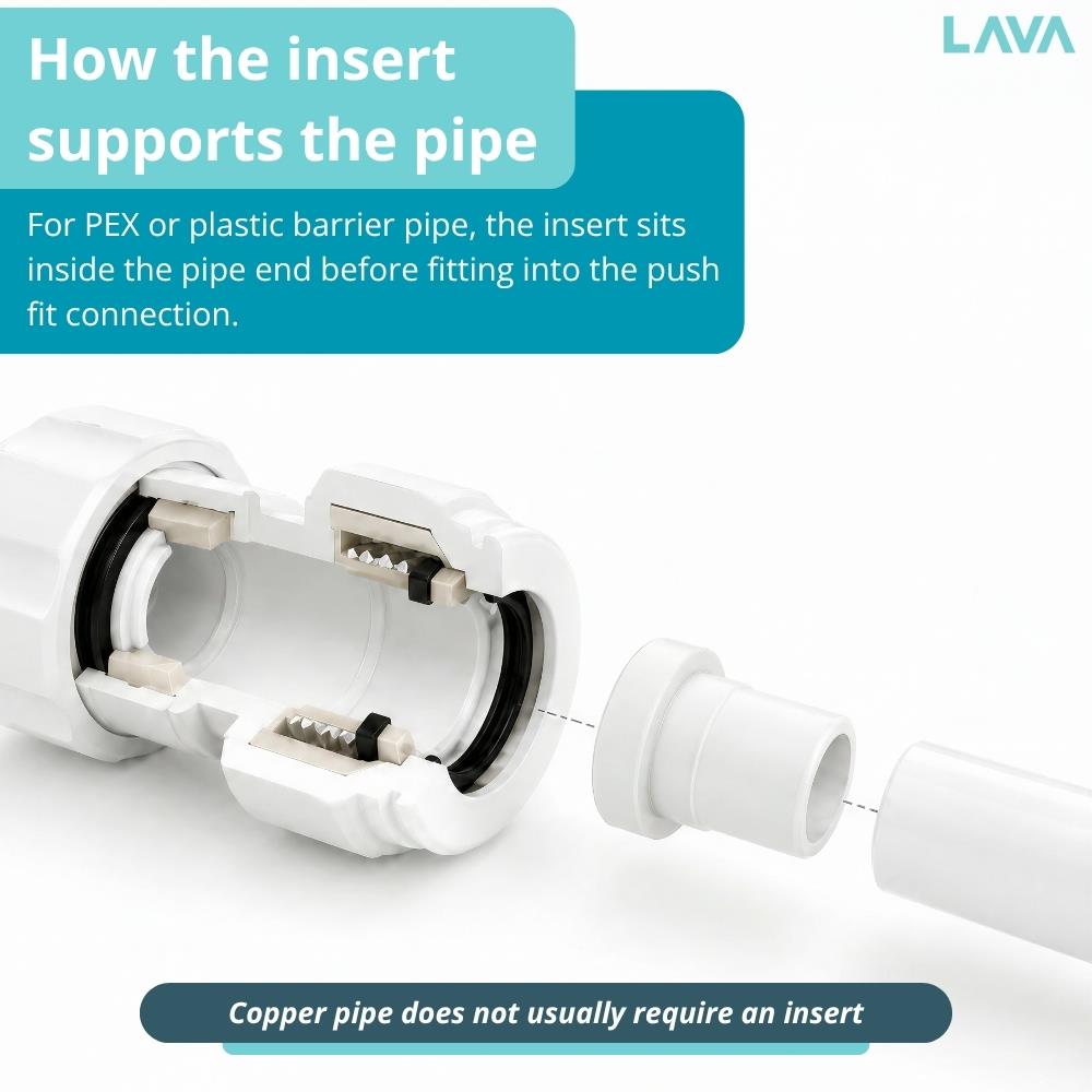 LavaPlumb 15mm push fit elbow, white, 10 pack – view 7
