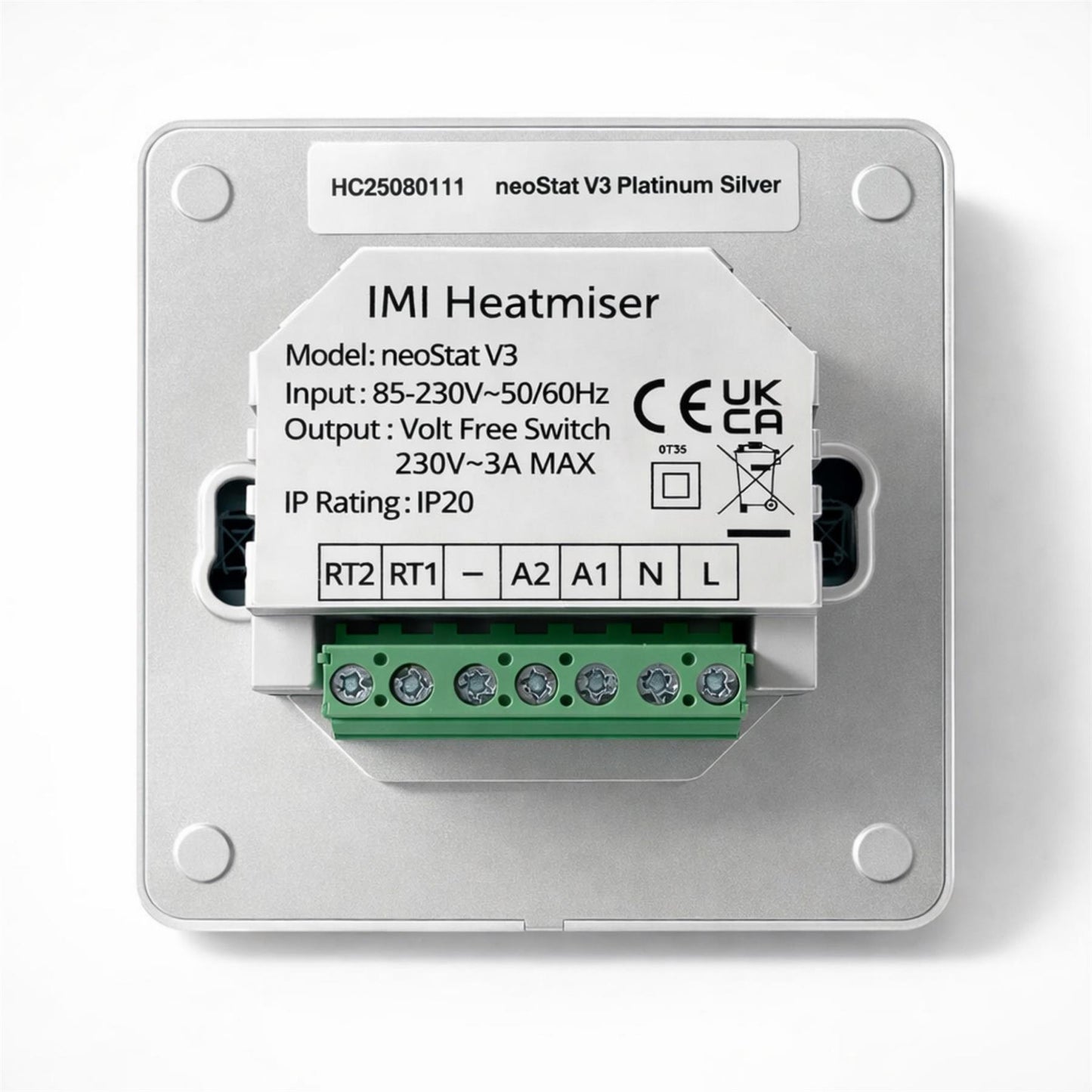 Heatmiser NeoStat V3 Programmable Wired Thermostat  (Platinum Silver) Heatmiser - In Use