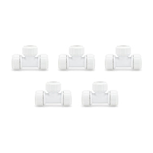 LavaPlumb 22mm Pushfit Tee White 5 Pack