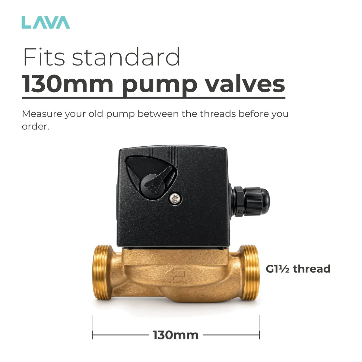 Fits standard 130mm pump valves, G1-1/2 thread