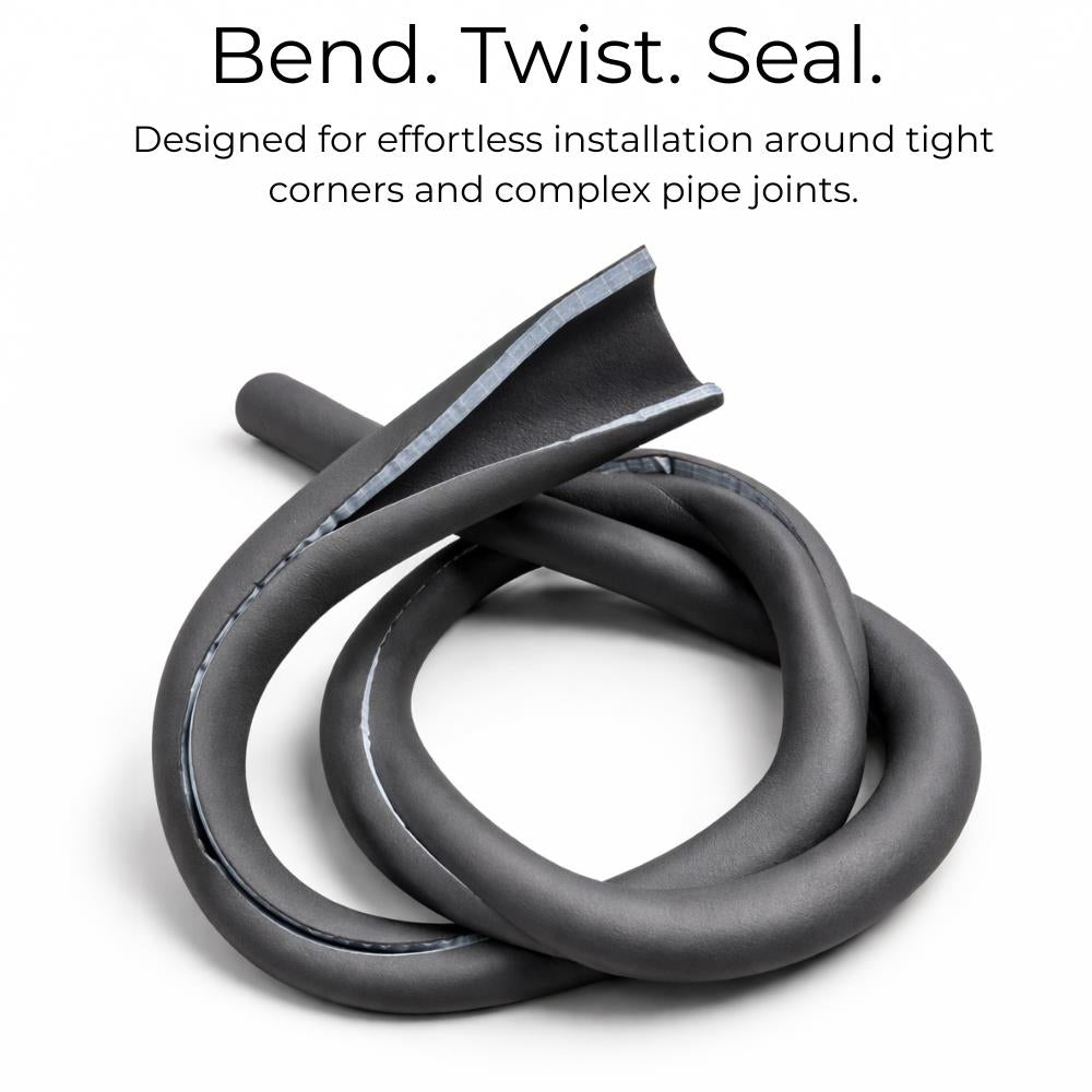 Self-Seal Pipe Insulation 2 Metre Flexible Lagging for Copper Pipes and Thermal Pipe - 28mm x 9mm LavaTherm