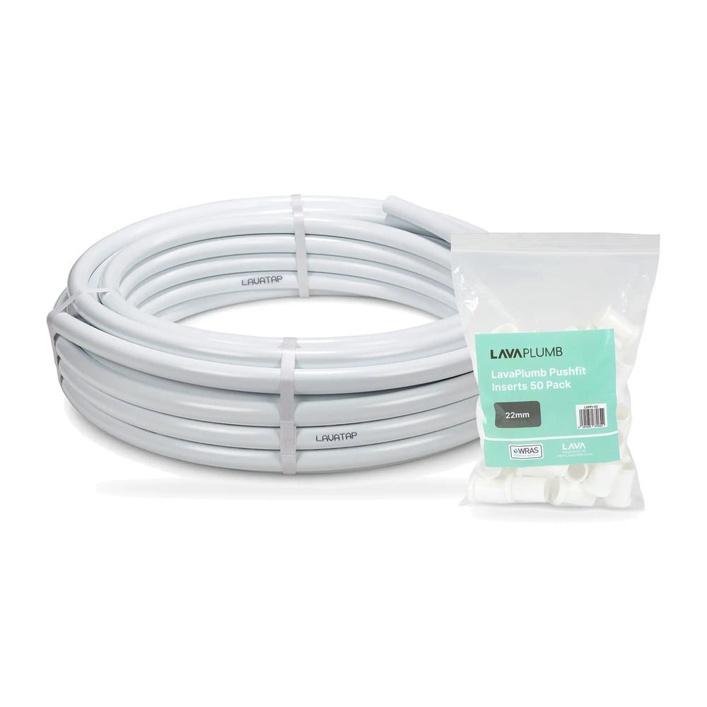 KIT - LavaTap 22mm PEX Barrier Pipe 25m **Coil + 50 Inserts** LavaTap