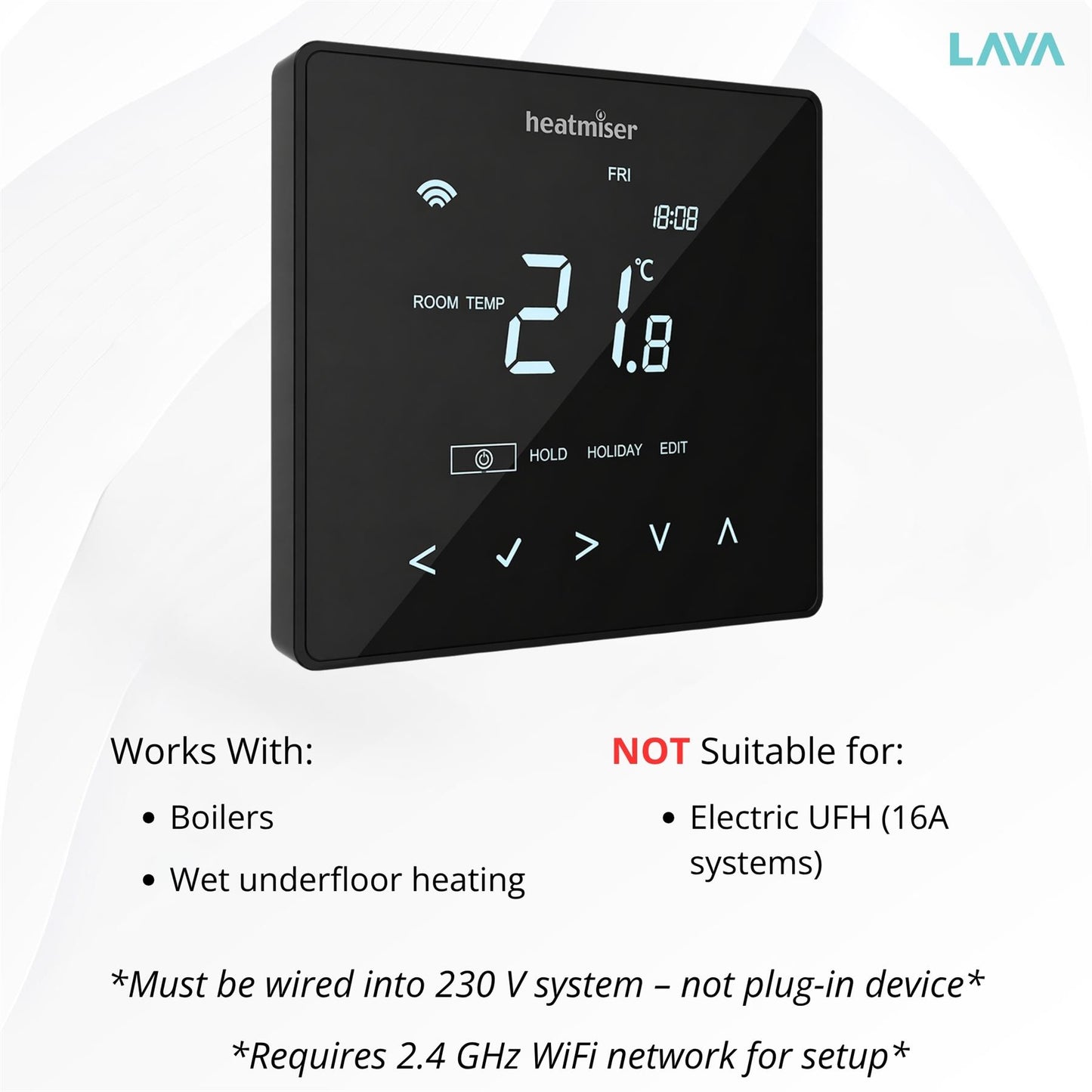Heatmiser NeoStat WIFI Thermostat - Carbon Black Heatmiser