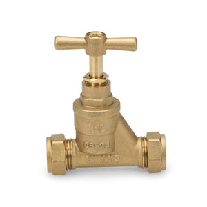 15mm British Standard Stop Tap Compression x Compression