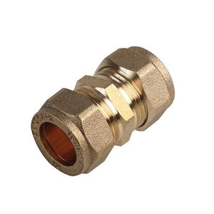 15mm Compression Straight Coupling Brass