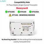 7-day heating timer, a direct replacement for Honeywell ST9100C, ST9100A and ST6100 – view 7