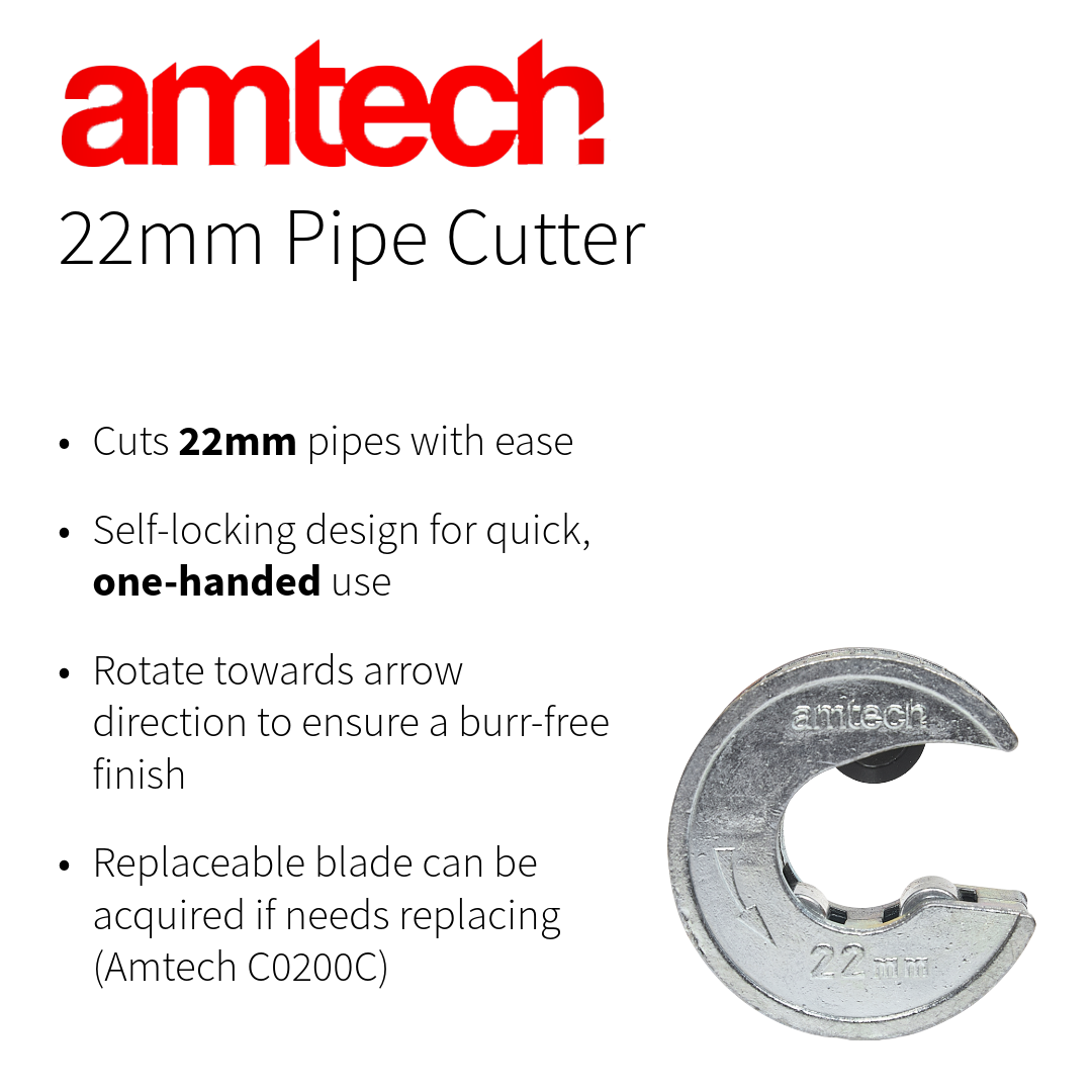 Amtech 22mm Pipe Cutter Amtech - Close Up Detail