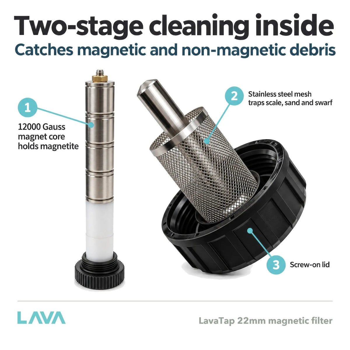 LavaTap 22mm Magnetic Boiler Filter with Isolating Valves LavaTap