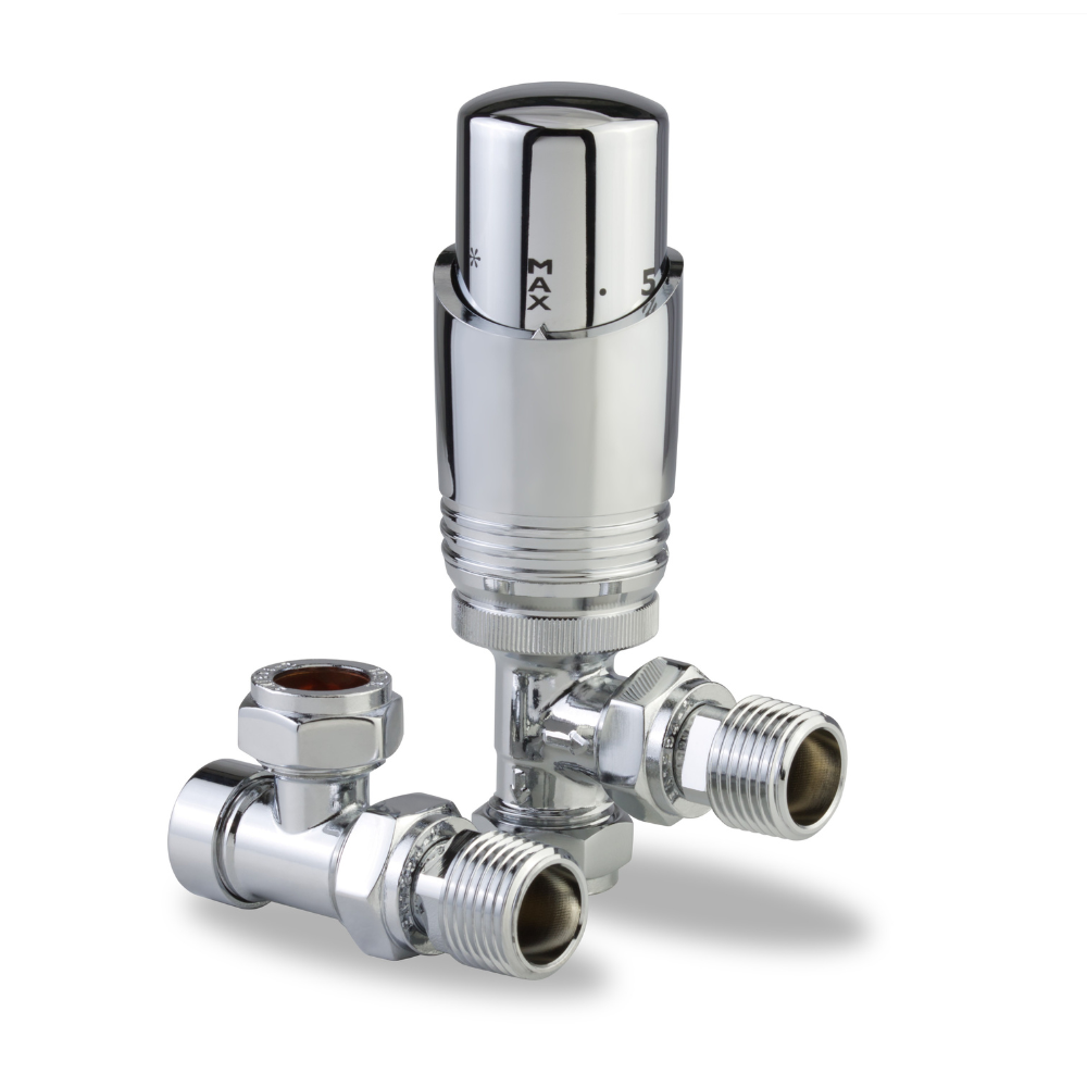 LavaTherm TRV Chrome Thermostatic Radiator Valve - Angled LavaTherm