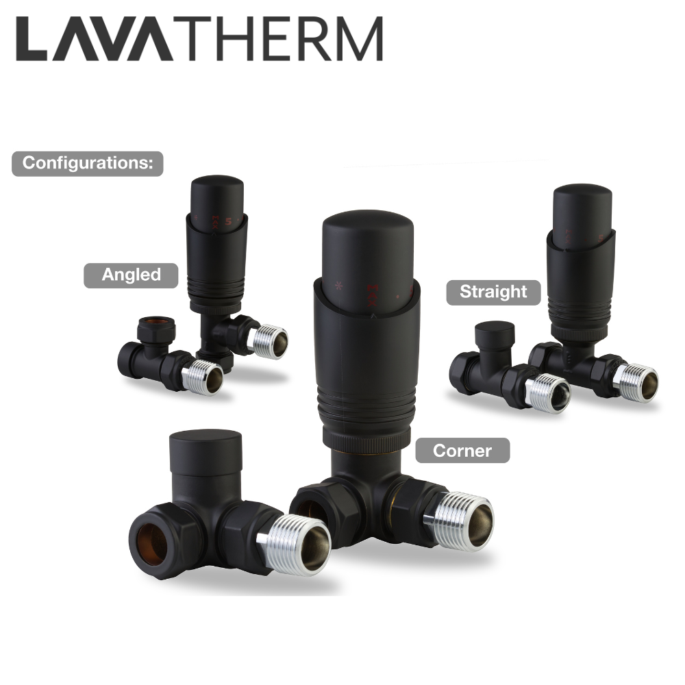 LavaTherm TRV Black Thermostatic Radiator Valve - Straight LavaTherm - Packaging