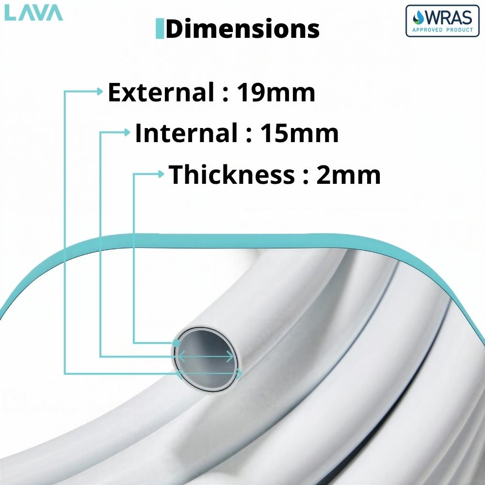 LavaTap 15mm PEX barrier pipe, white, 100m coil – close-up