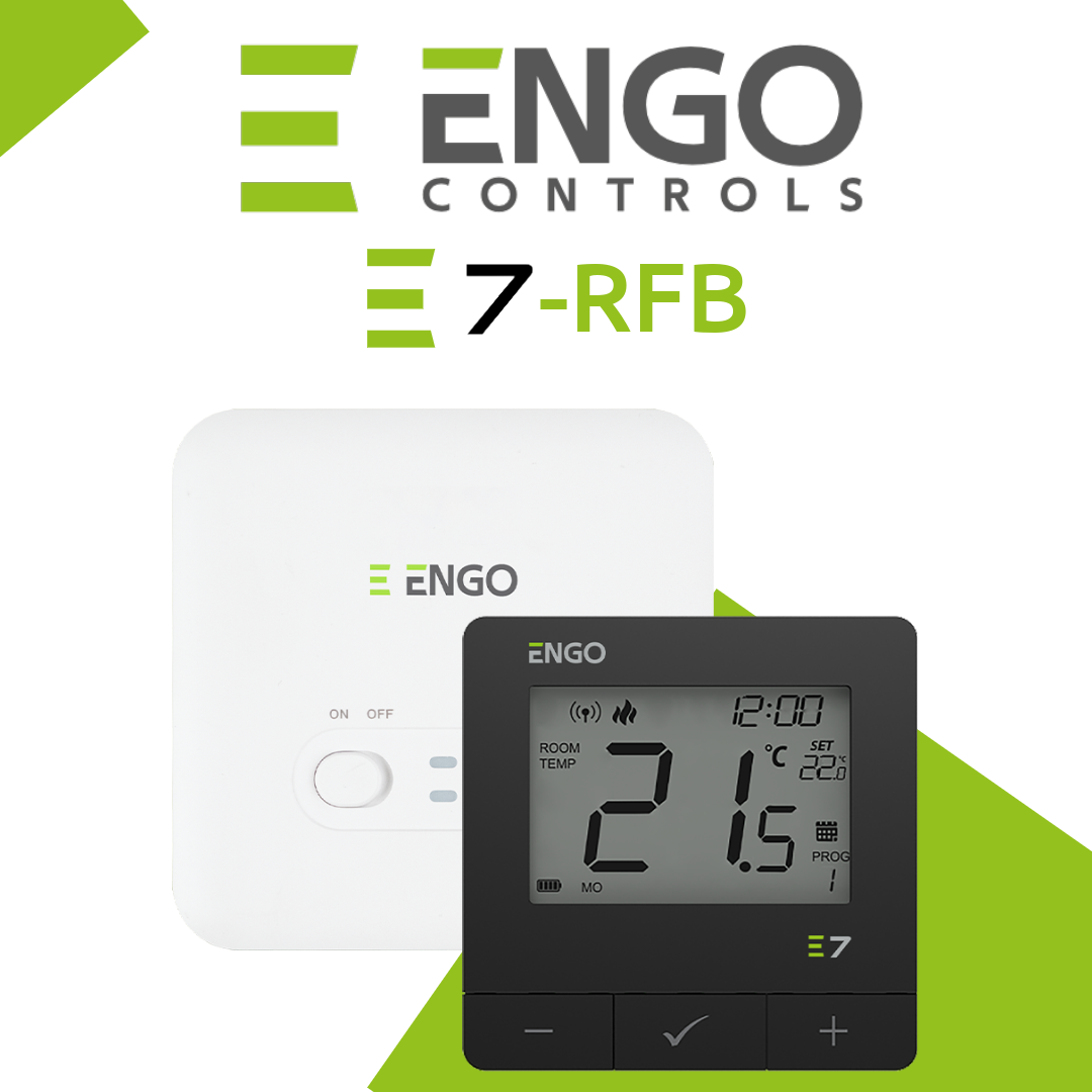 ENGO E7-RFB Wireless Thermostat - Black ENGO Controls