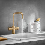 LavaTap Brass 3-in-1 Square D Neck Boiling Water Tap (Tap Only) LavaTap - Side Profile