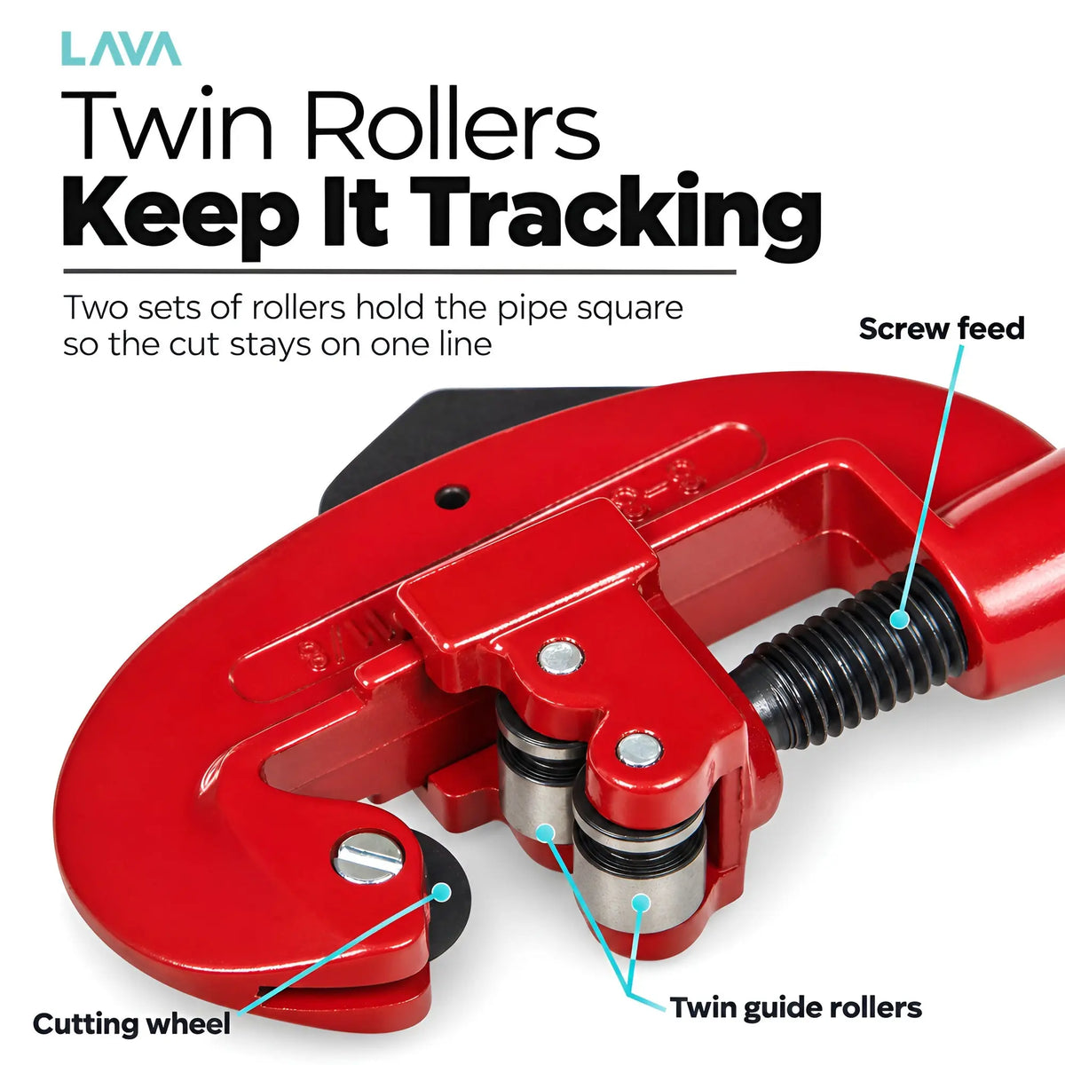 LavaTap pipe cutter 3-30mm – twin guide rollers