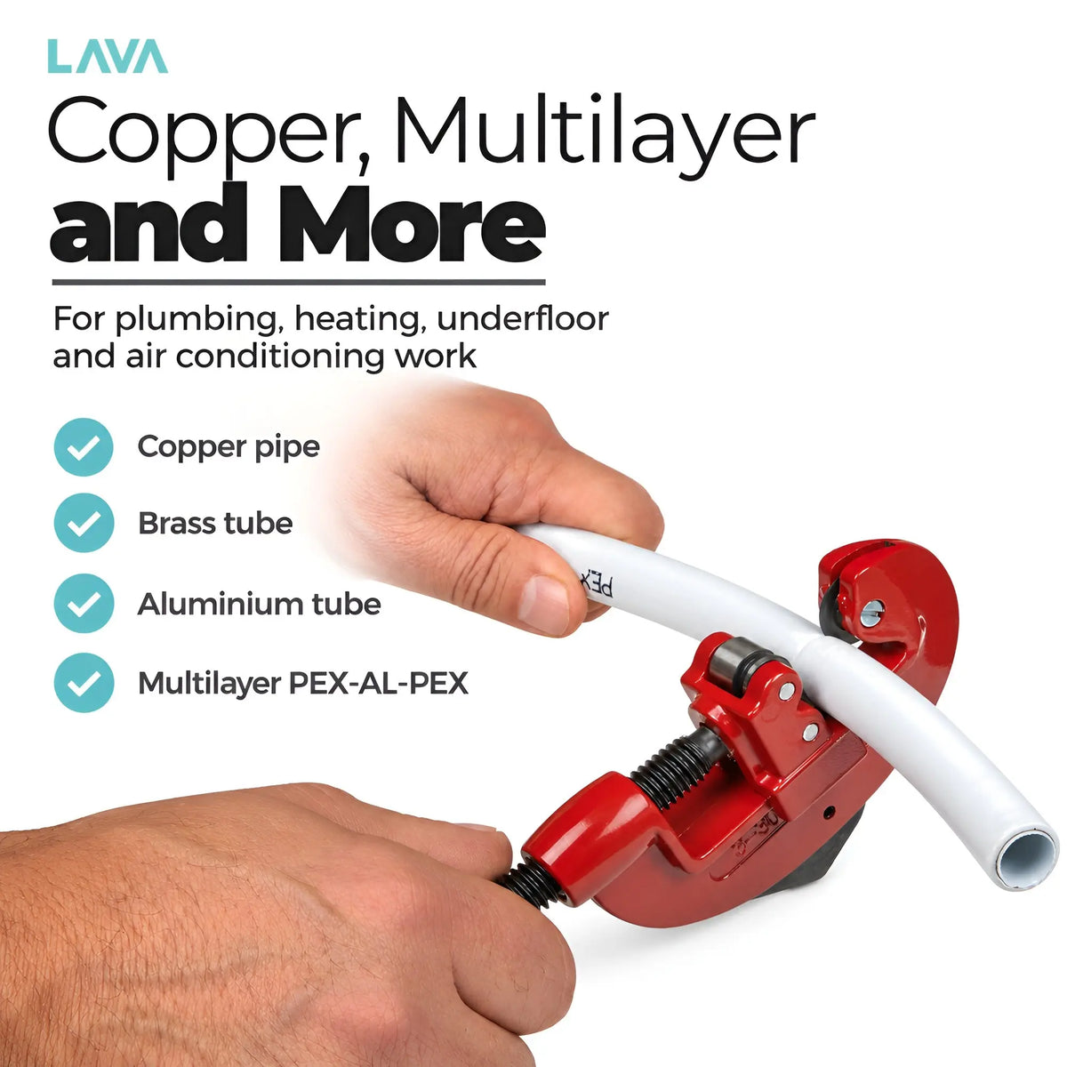 LavaTap pipe cutter 3-30mm – copper, brass, aluminium and multilayer