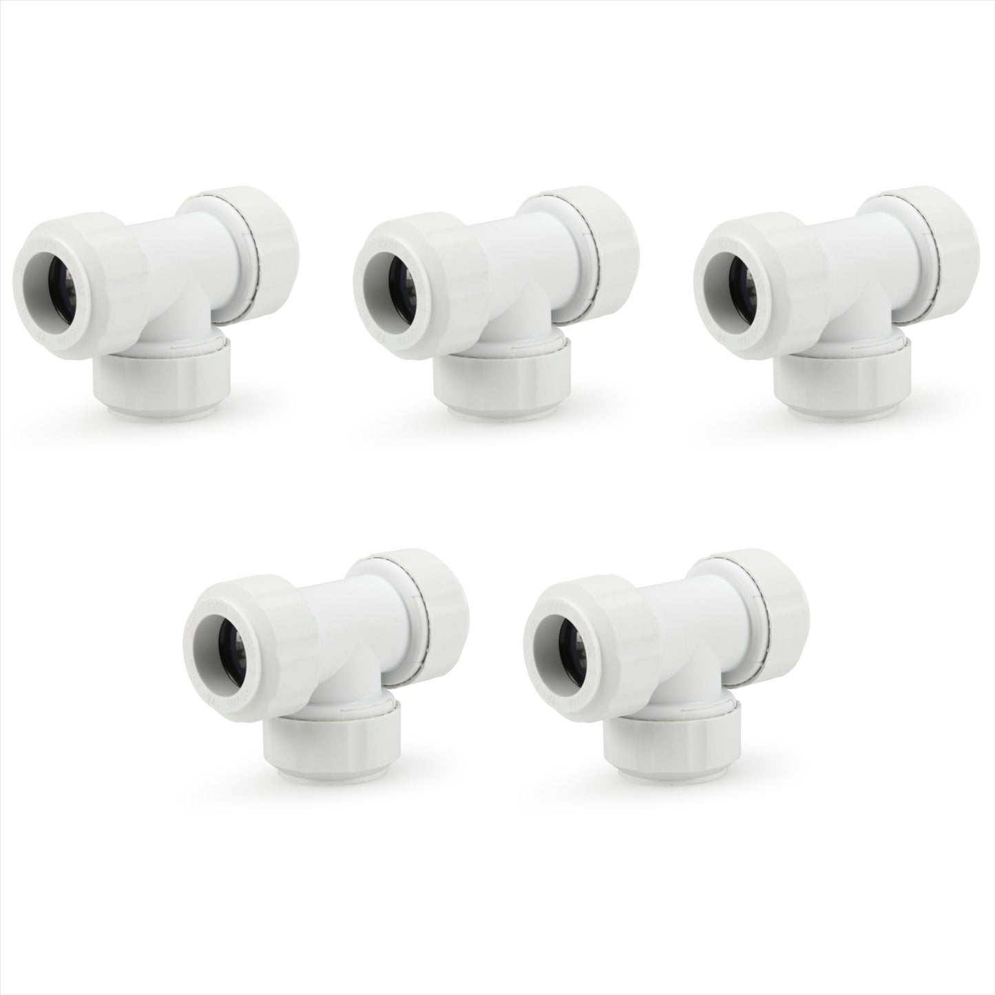 LavaPlumb 22mm Pushfit Tee White 5 Pack