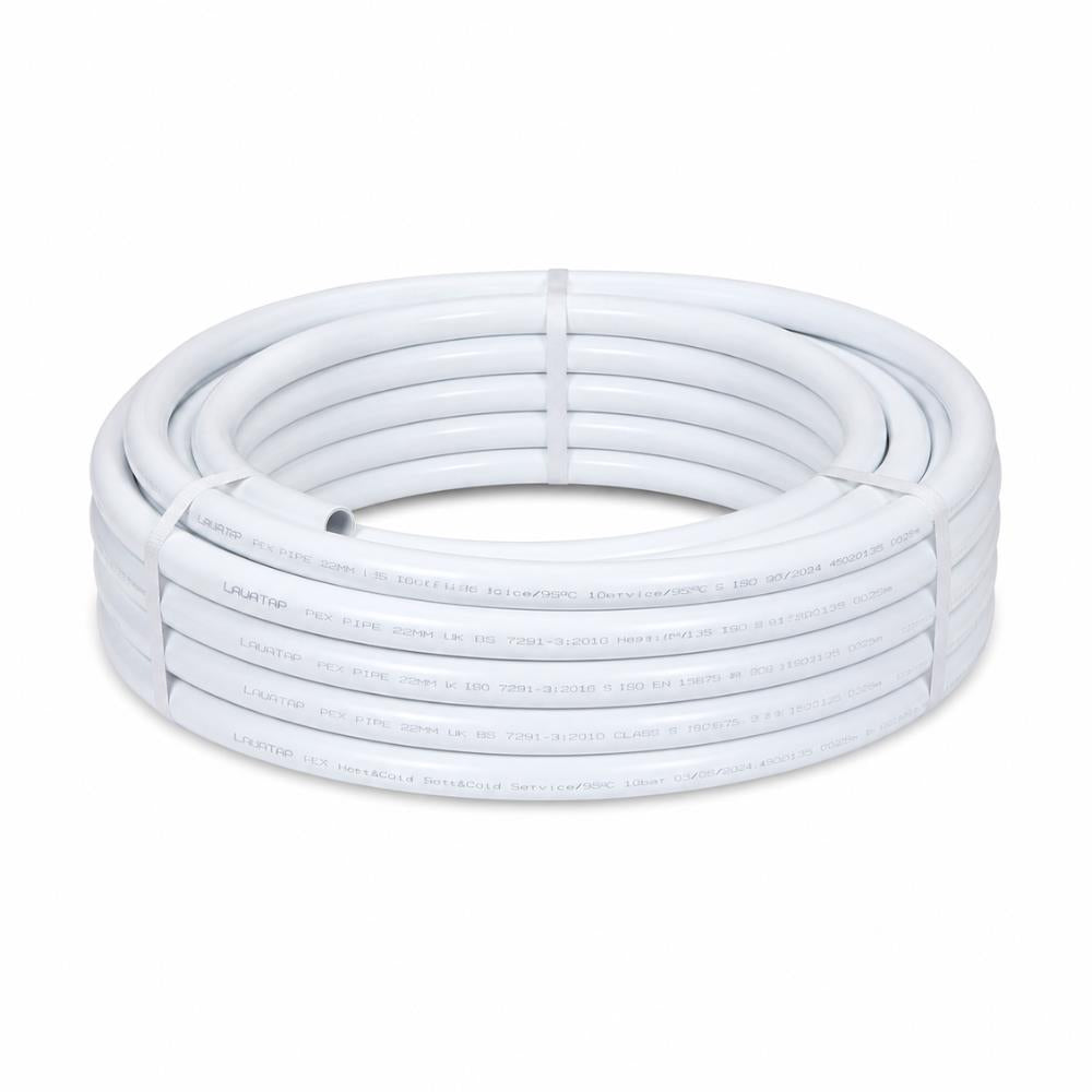 LavaTap 22mm PEX barrier pipe, white, 25m coil