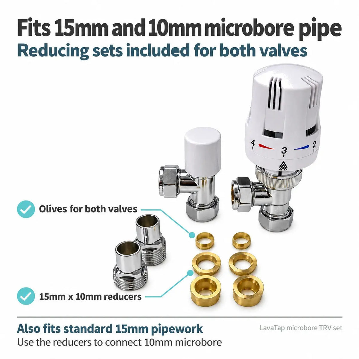LavaTap microbore TRV set 15mm 10mm - microbore