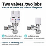 LavaTap microbore TRV set 15mm 10mm - two valves
