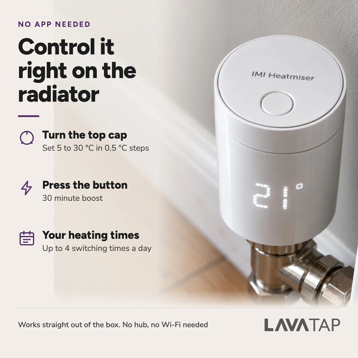 Heatmiser neoFlo – control on the head, no app needed