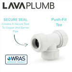 LavaPlumb 15mm Pushfit Tee White 10 Pack