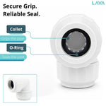 LavaPlumb 15mm push fit elbow, white, 10 pack – view 5